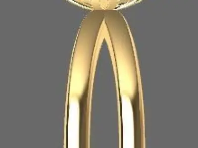 Simple Pearl Ring 3D print model