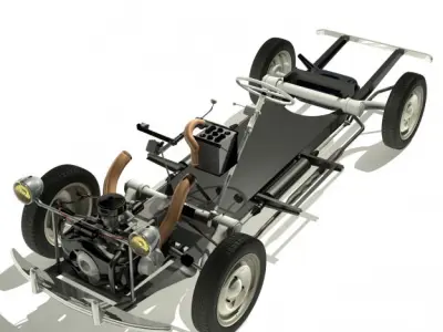 1958 Citroen 2CV 3D model