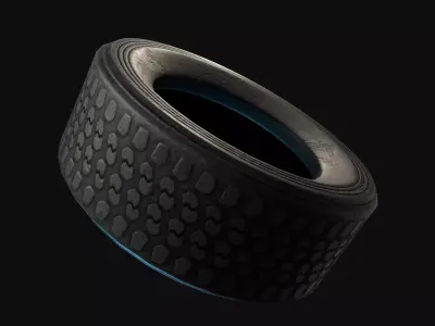 Car Tyre Low-poly 3D model
