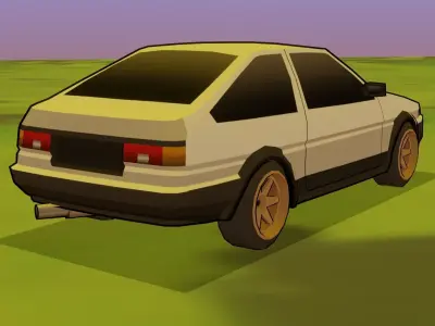 Toyota Corolla Sprinter Trueno AE86 Low-poly 3D model