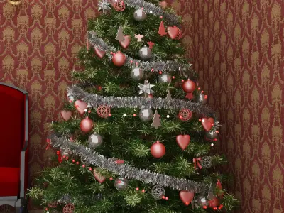 christmas tree red 3D model