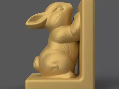 Cute Bunny Bookend 3D Model STL File for Home Desk 3D print model