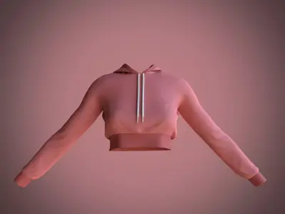 crop hoodie 3D model
