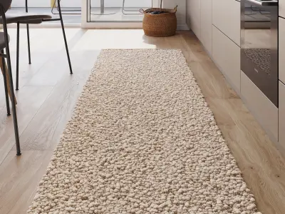 Benuta Wool Runner Patch Brown 3D model