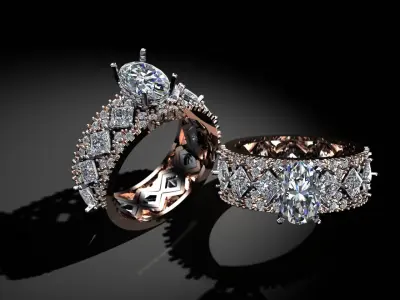 Luxury Oval Diamond Ring   3D Printable   3D print model