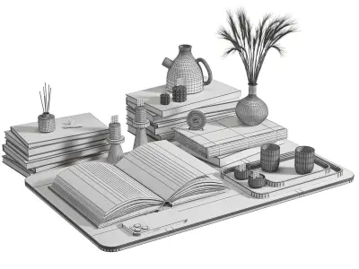 decorative set 2 Low-poly 3D model