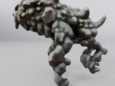 stone lion 3D model purchase