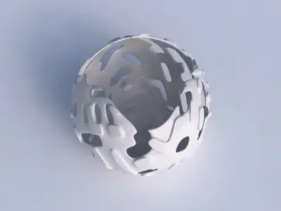 Bowl Spheric wavy with smooth cuts and bulges   3D print model