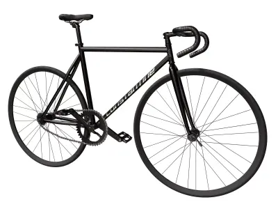 Black Fixed-Gear  Fixie Bicycle  3D model