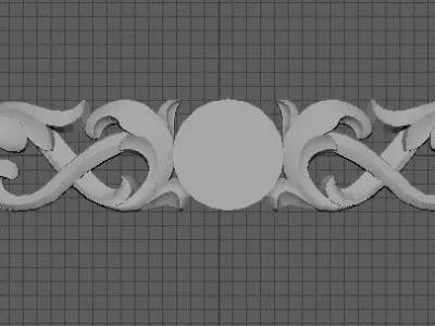 Central decor ornament for furniture 3D model 154