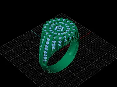 Print Ready STL 3DM  Gents Rings Diamond Men Ring  3D print model 240