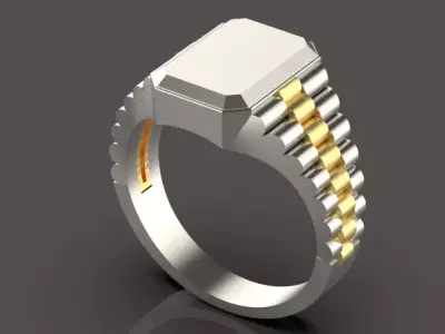 men ring  jewelry Gold  silver 3D print model