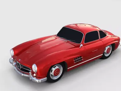 Rigged Mercedes 300SL W198 rev 3D model