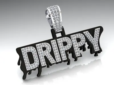 Drippy pendant 3D model diamonds 3D print model