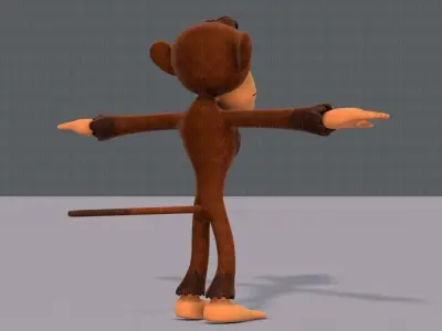 Monkey V02 Low-poly 3D model