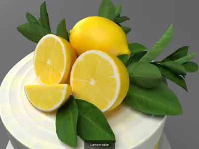 Set of four cakes 3D Model Collection