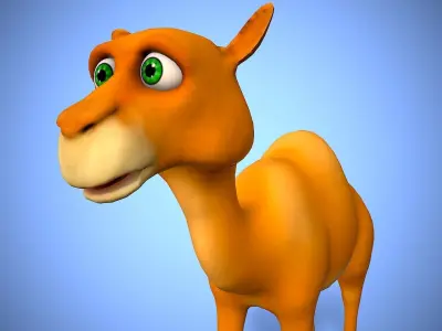 cartoon camel Low-poly 3D model