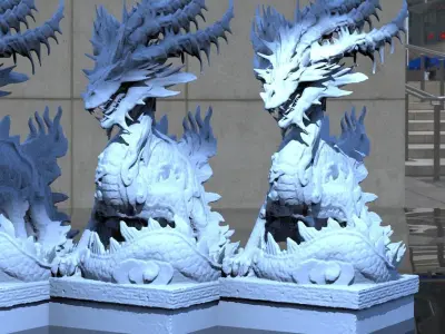 Emperor Dragon Statue  3D model