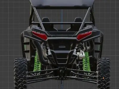 2025 RZR XP 1000 Ultimate Storm Gray Low-poly 3D model
