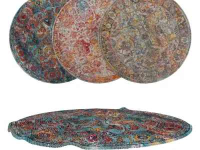 Round Rug Set 58 3D model