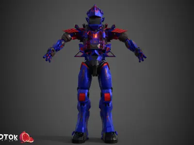 Warrior robot Free low-poly 3D model
