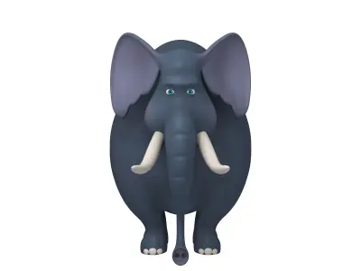 Elephant cartoon 3D model