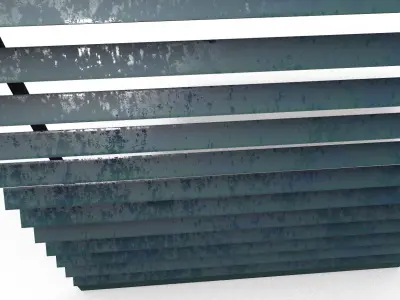 Old curtains Low-poly 3D model