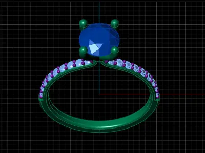 STL 3DM Print Ready Women Diamond Ring Lightweight Printable  3D print model 156