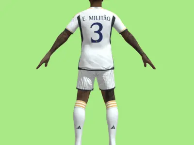 T-Pose Rigged Militao Real Madrid 23-24 3D model