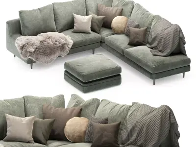 Roche Bobois sofa green04 3D model