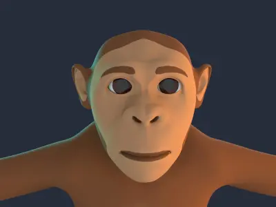 Stylized Monkey NoRig Low-poly 3D model