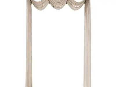 Curtain HE-No 05 Wall Drapery Curtain 01 3D model