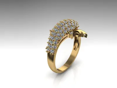 Dolphin diamond ring 3D print model