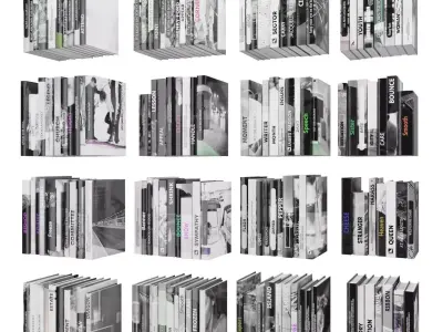 Books 150 pieces 2-9-4 Low-poly 3D model