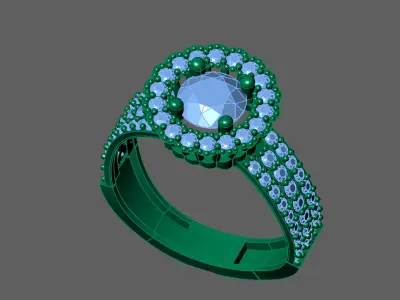 Womens Rings With Stone Ring Ready STL 3DM Models Rings women 3D print model