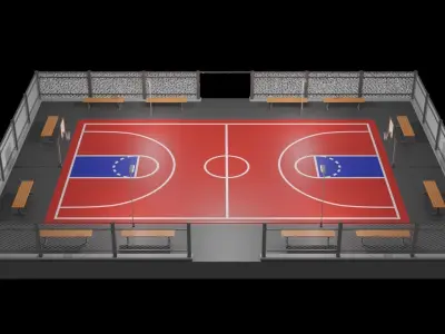 Basketball court  A1 Low-poly 3D model