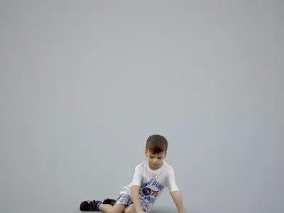 Sitting Boy  Playing with Toy Car CBoy0001-HD2-O01P01-S 3D model