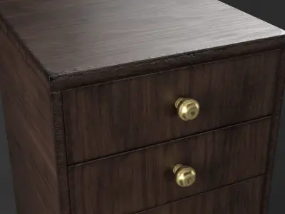 Bedside Nightstand Low-poly 3D model