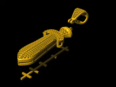 Gold Sword Pendant 3D print model