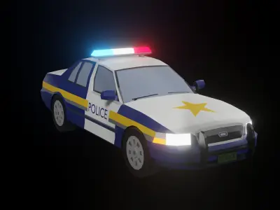 Police Car Low-poly 3D model 3