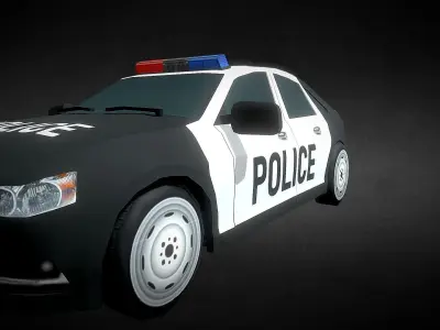 Police Vehicle Low-Poly Low-poly 3D model