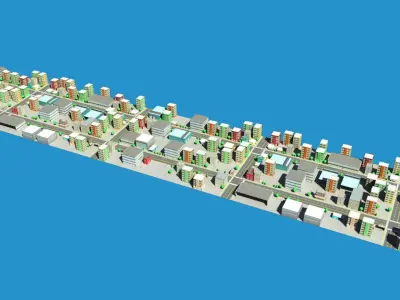 Low Poly City Model 3D Free low-poly 3D model