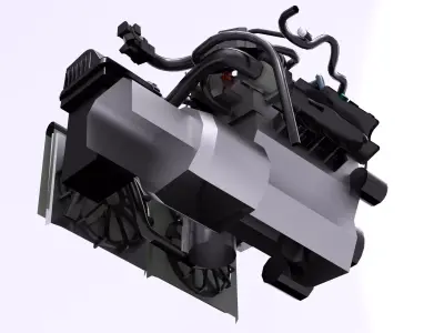 Honda L15B7 Inline 4 Vtec Turbo engine Low-poly 3D model