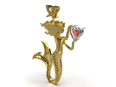 Luxury Mermaid Pendant Model Symbol of Love and Charm jp0327 3D print model