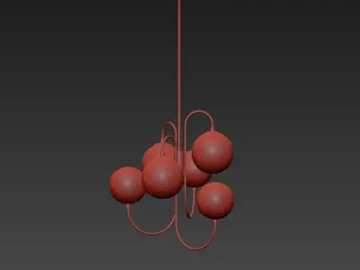 Pelle Gooseneck Chandelier 3D model