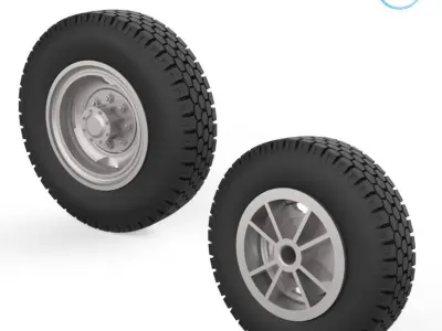 Truck wheels 1-32 3D print model