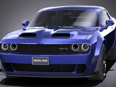 LowPoly Dodge Challenger SRT Hellcat 2019 Low-poly 3D model