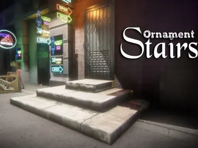 Ornament Stairs Low-poly 3D model