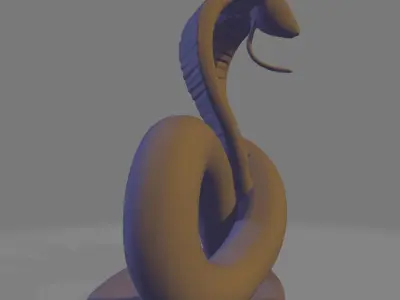 Minimalist Coiled Cobra Sculpture 3D model