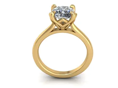 Solitaire Twist Prong Diamond Ring 3D print model